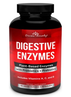 Divine Bounty Digestive Enzymes With Probiotics & Prebiotics Digestive Enzyme Supplements W Lipase Amylase Bromelain Support A Healthy Digestive Tract For Men And Women 90 Vegetarian Capsules  - Image 2