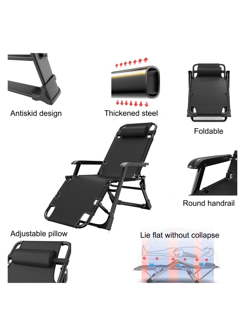 GGEROU - Adjustable Zero Gravity Folding Reclining Lounge Chair with Adjustable Headrest Oversize Recliner Lounger Beach Chairs Foldable Beach Chair - Image 1