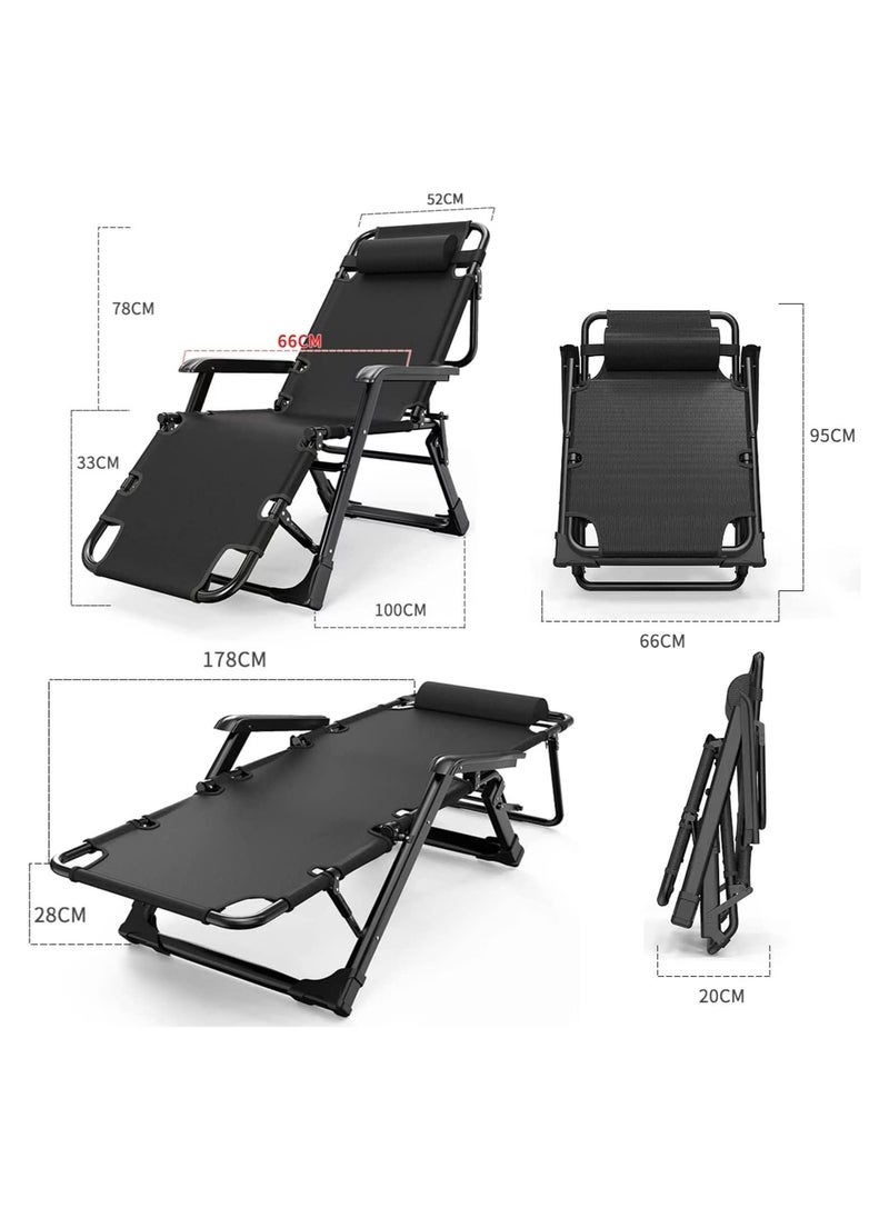 GGEROU - Adjustable Zero Gravity Folding Reclining Lounge Chair with Adjustable Headrest Oversize Recliner Lounger Beach Chairs Foldable Beach Chair - Image 1