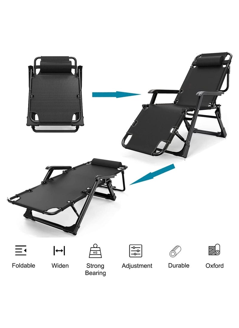GGEROU - Adjustable Zero Gravity Folding Reclining Lounge Chair with Adjustable Headrest Oversize Recliner Lounger Beach Chairs Foldable Beach Chair - Image 1