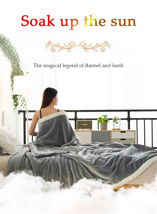 DUNISO Double Lamb Cashmere Bed Sofa Warm Wool Blanket,Air Conditioned Rooms Sofa Blanket Multifunctional Suitable for Bed Sofa Office and Travel All Seasons(180cm*200cm) - Image 2