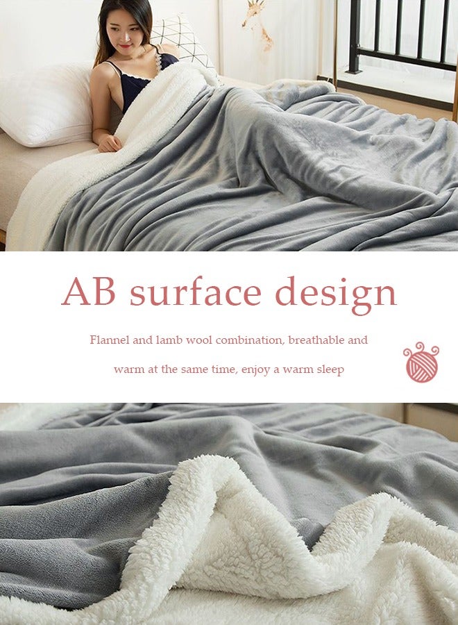 DUNISO Double Lamb Cashmere Bed Sofa Warm Wool Blanket,Air Conditioned Rooms Sofa Blanket Multifunctional Suitable for Bed Sofa Office and Travel All Seasons(180cm*200cm) - Image 3