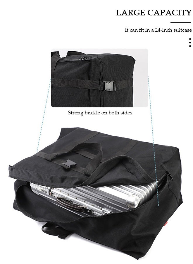 DUNISO Foldable Luggage Hand Travel Bag,Extra Large Storage Duffle Bag for Travel,Large Moving Bag with Zippers & Carrying Handles Heavy Duty Oxford Storage Bag  Reusable Bag for Books Quilt Toys Dorm College Moving Camping Hiking - Image 4