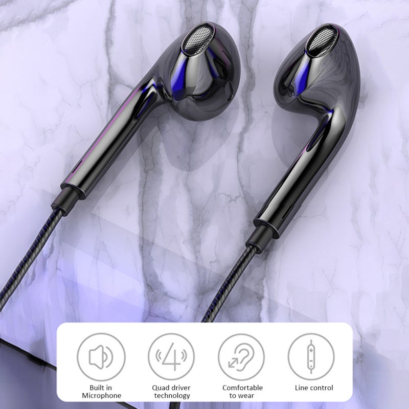 Wired Headphones 3.5mm Jack Noise Isolating - 360° Omnidirectional Noise Reduction Quad Driver Headphones for Audio Devices & Voice Calls - Image 4