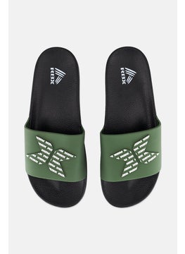 RBX Men Brand Logo Slip On Slides, Dark Olive  - Image 2