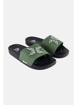 RBX Men Brand Logo Slip On Slides, Dark Olive  - Image 1
