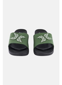 RBX Men Brand Logo Slip On Slides, Dark Olive  - Image 4