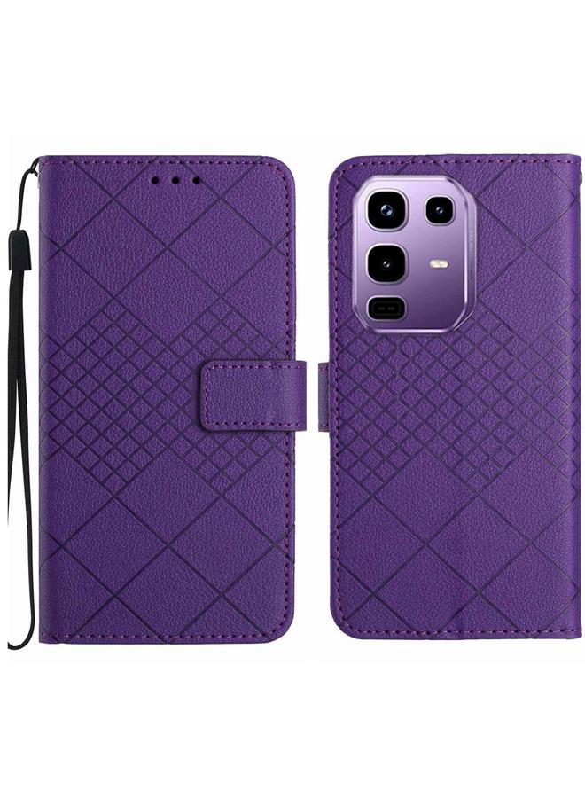 The Bros Phone Case For Infinix Note 50 Pro 4G / Note 50 4G Rhombic Grid Texture Leather Phone Phone Case - Image 1