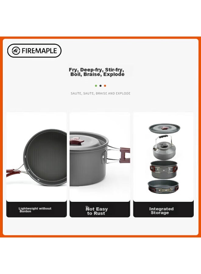 Fire-maple 204 Camping Cookware Set For 2-3 People, Includes Kettle, Utensils, Outdoor Camping Equipment, And Picnic Supplies - Image 4