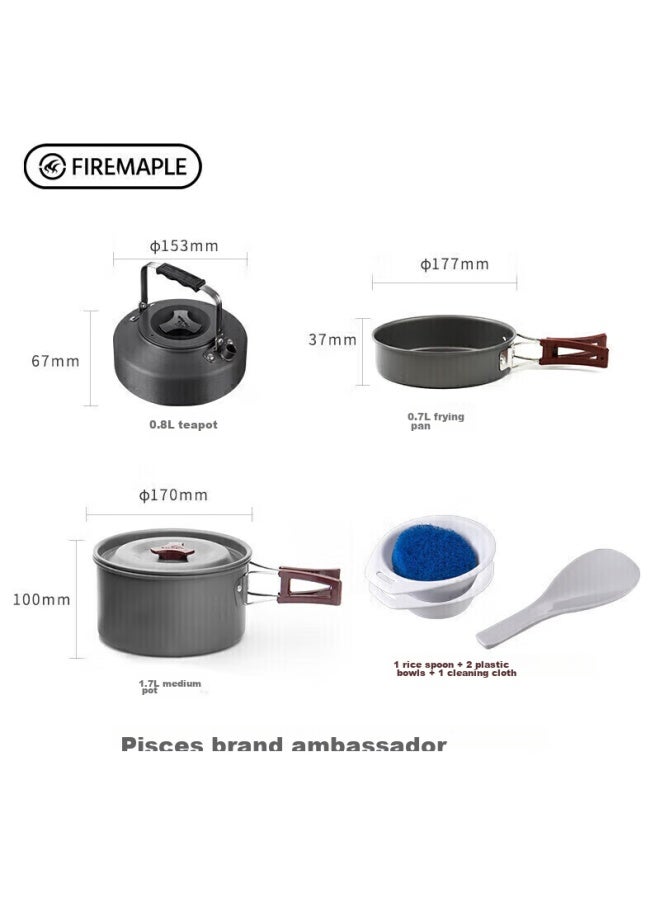 Fire-maple 204 Camping Cookware Set For 2-3 People, Includes Kettle, Utensils, Outdoor Camping Equipment, And Picnic Supplies - Image 5
