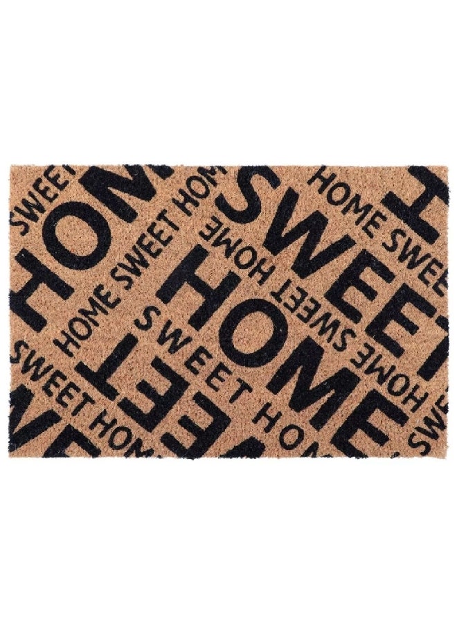 EVIDECO Non-Slip Backing Attractive Design Home Sweet Home Printed Door Mat Black and Brown 40 x 60 cm 140131040 - Image 1