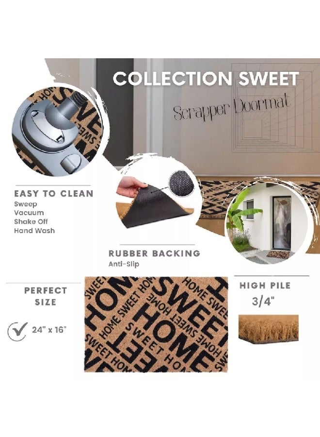 EVIDECO Non-Slip Backing Attractive Design Home Sweet Home Printed Door Mat Black and Brown 40 x 60 cm 140131040 - Image 3