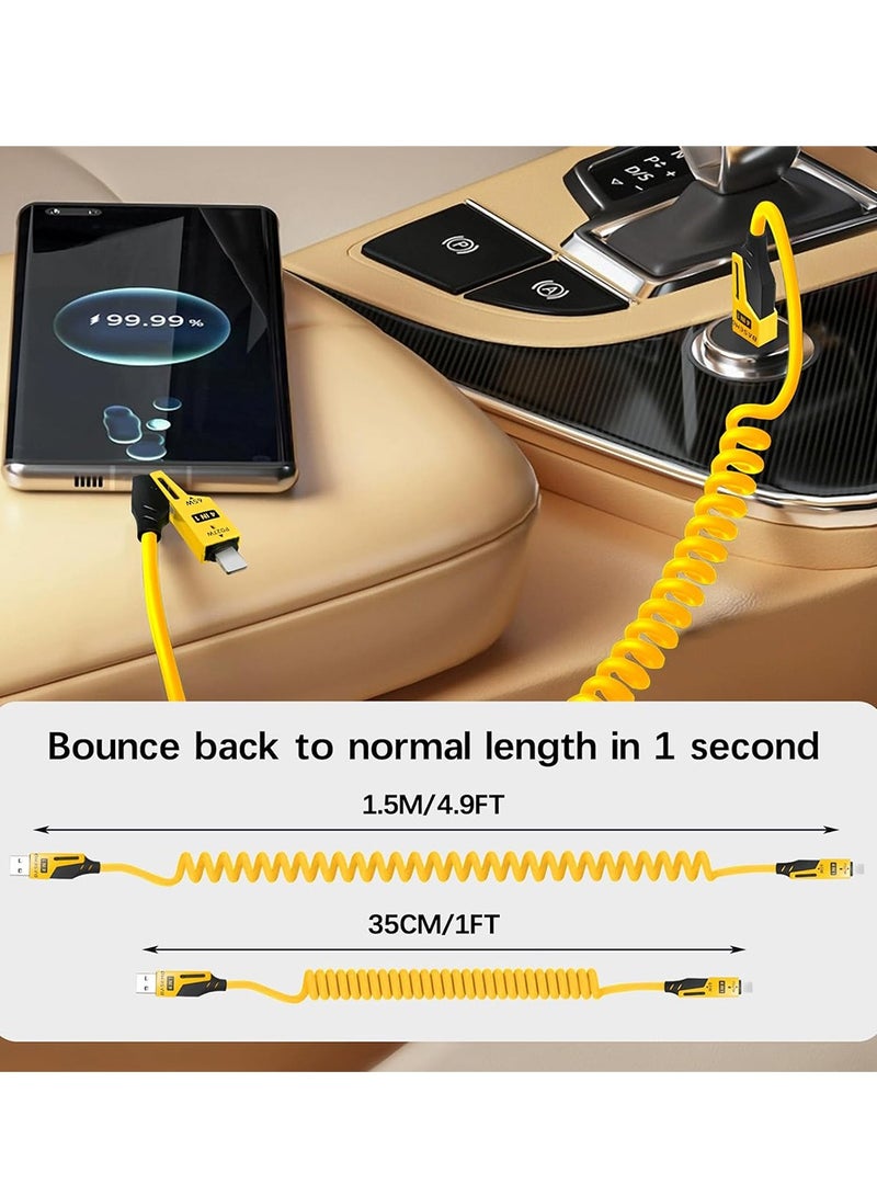4 in 1 USB C Charging Cable,65W Fast Charging Cable,USB C to Type C to Li-tning Charger Cord for iPhone iPad MacBook Samsung,480Bmps Faster Data Transfer,Rebound Tidy Multi Charger Cord  - Image 3