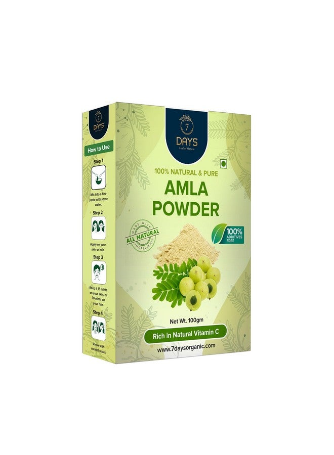7 DAYS Amla powder for Skin & Hair Care, Pure & Natural Gosseberry Powder | 100% Pure, Natural & No Preservative - 100g - Image 1
