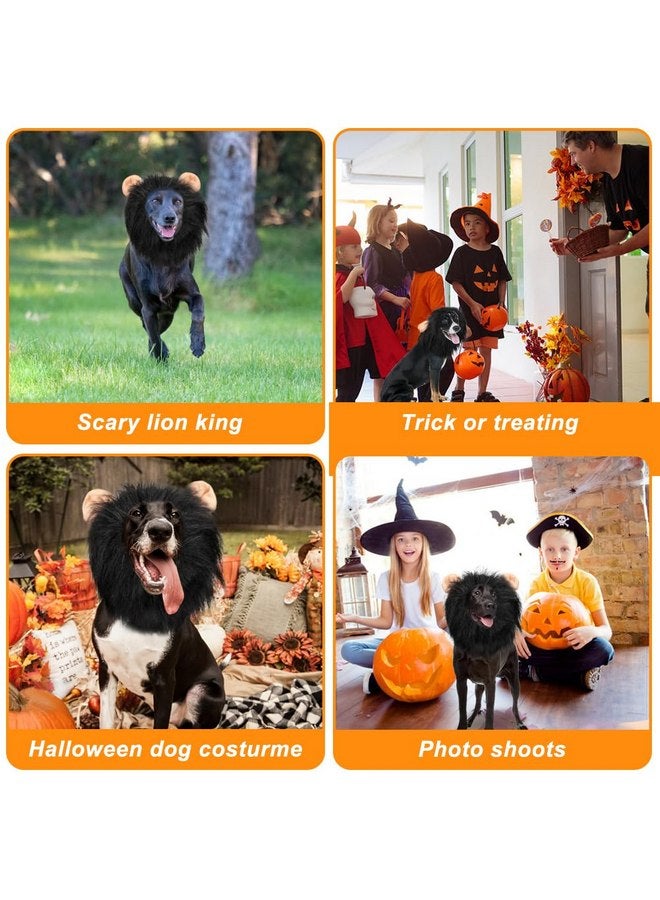 Vivifying Lion Mane Dog Costume, Adjustable Lion Wig with Faux Fur for Medium Dogs, Halloween Dog Accessory Perfect for Parties, Photoshoots, and Role-Playing (Medium, Black) - Image 3