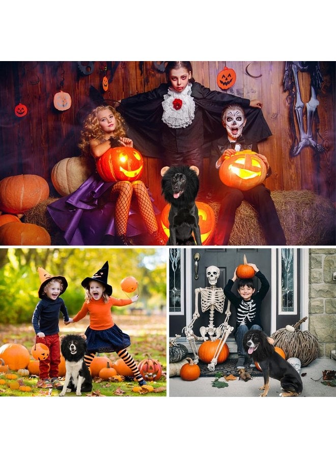 Vivifying Lion Mane Dog Costume, Adjustable Lion Wig with Faux Fur for Medium Dogs, Halloween Dog Accessory Perfect for Parties, Photoshoots, and Role-Playing (Medium, Black) - Image 4