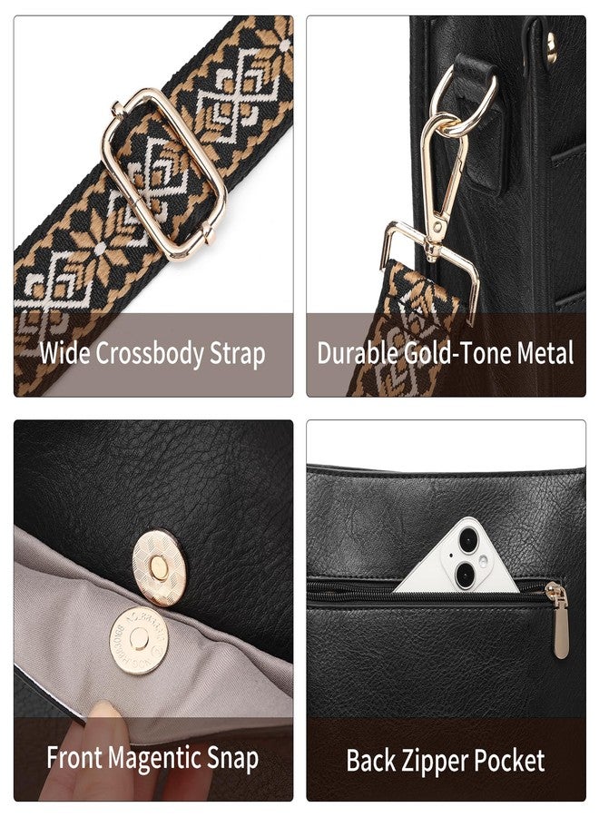 SENDEFN Crossbody Bags for Women Vegan Leather Hobo Purses Shoulder Handbags With Wide Shoulder Strap - Image 4