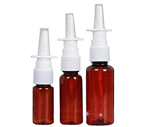 Natuworld 12 قطعة 10 مل / 0.34 أونصة زجاجات رذاذ أنفية بلاستيكية كهرمانية فارغة قابلة لإعادة التعبئة للسفر لمستحضرات التجميل حاوية ماء لماء ملحي ماء عطر زيوت أساسية - Image 5