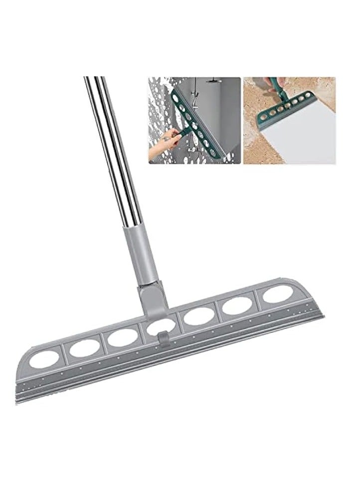 Green Tiger Squeeze Silicone Broom Sweeping,Multifunction Magic Broom,Indoor Broom Sweeper,180° Rotatable Detachable Floor Squeegee Glass Wiper,Pet Hair Remover Cleaning Tools (C-GREY) - Image 1