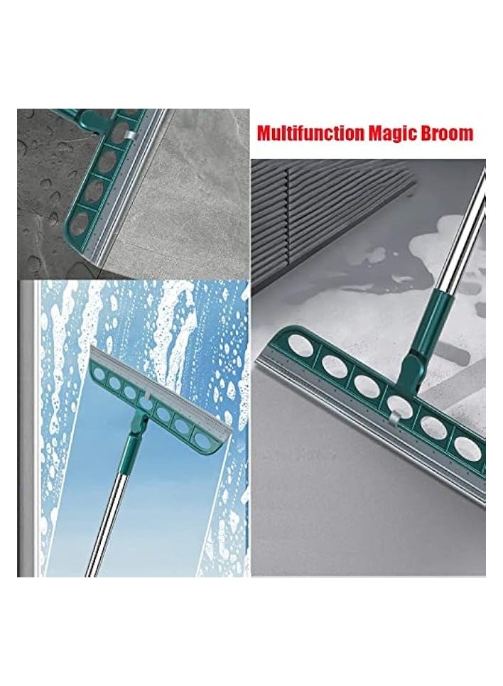 Green Tiger Squeeze Silicone Broom Sweeping,Multifunction Magic Broom,Indoor Broom Sweeper,180° Rotatable Detachable Floor Squeegee Glass Wiper,Pet Hair Remover Cleaning Tools (C-GREY) - Image 3