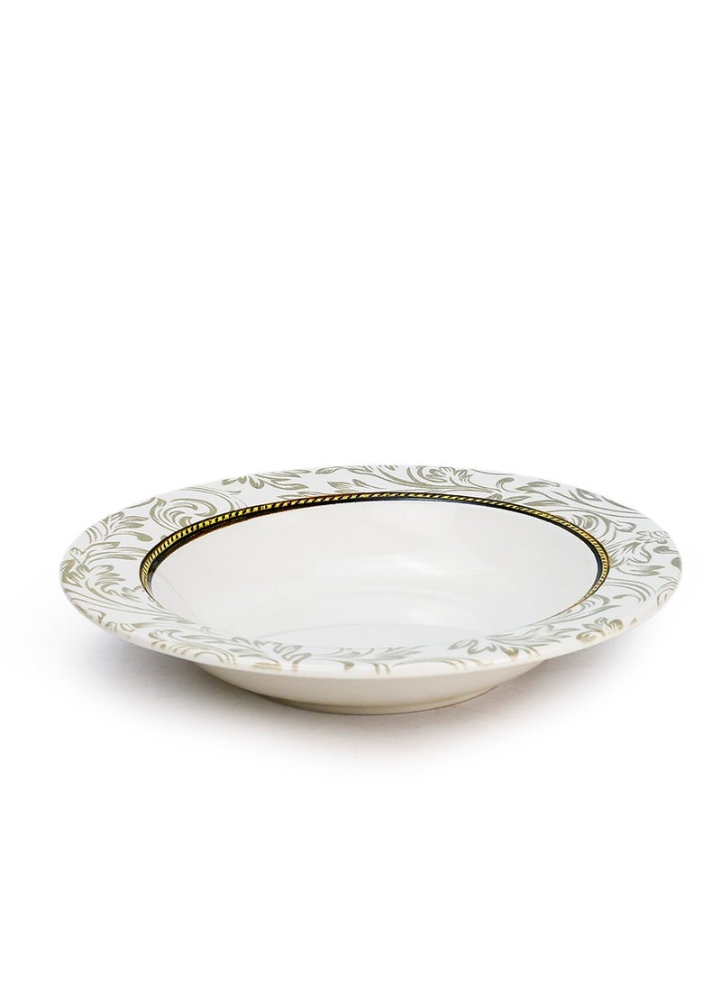 EDESSA Edessa Ceramic Elana 22Cm Round Soup Plate, White (Set of 6)  - Image 3