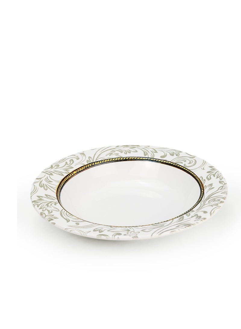 EDESSA Edessa Ceramic Elana 22Cm Round Soup Plate, White (Set of 6)  - Image 5