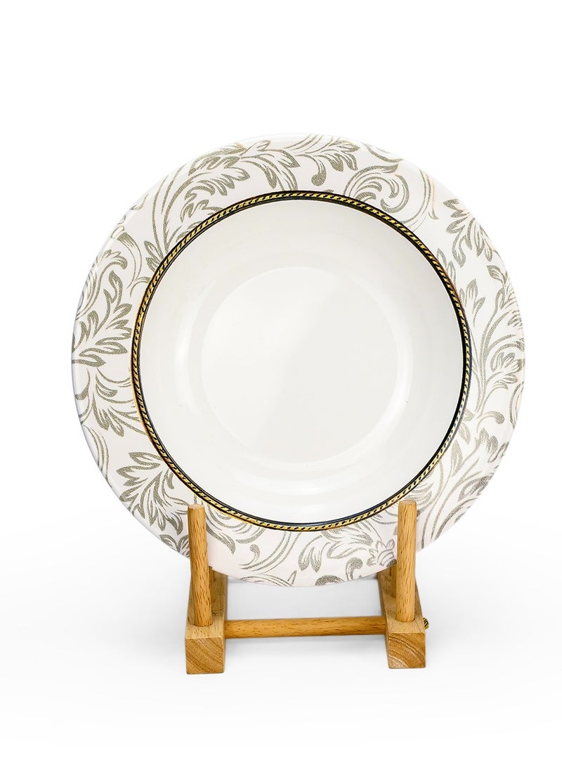EDESSA Edessa Ceramic Elana 22Cm Round Soup Plate, White (Set of 6)  - Image 4
