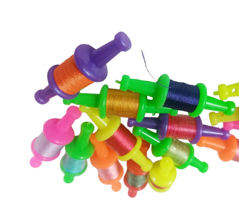 PRANSUNITA Small Mini Firki Thread Spools for Art Work, Lohri, Vandanwar, Basant Panchami Decoration, Handcrafted- Size- 6 cm – 20 pcs- Multicolor - Image 5