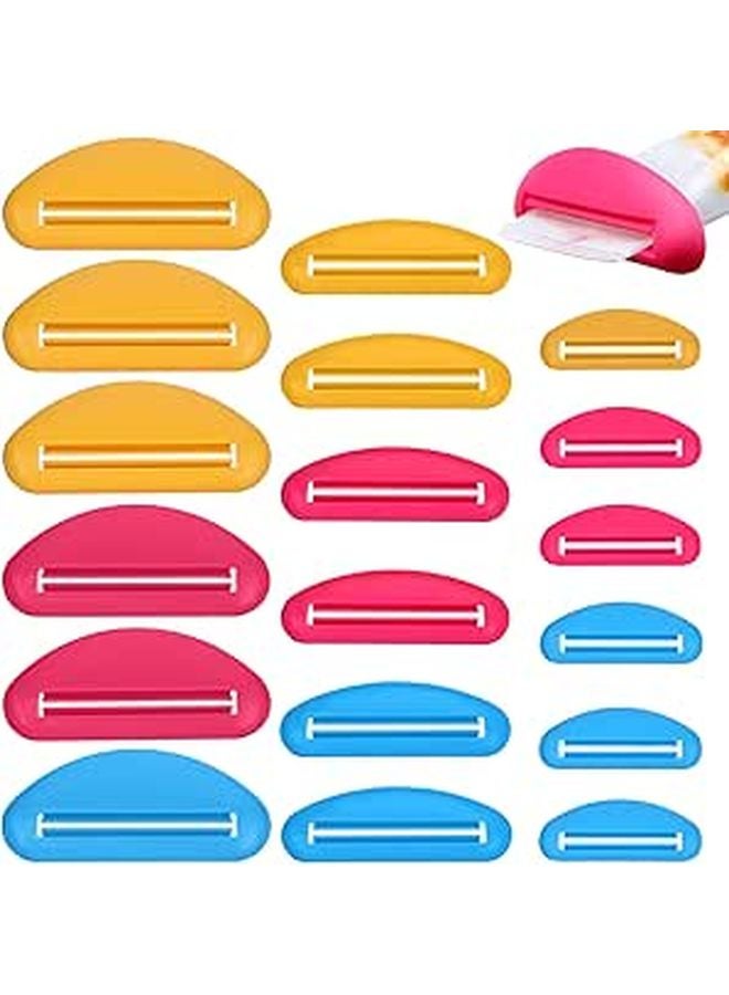 Multi Color 18Pcs Manual Toothpaste Tube Squeezer Set With Plastic Rollers - Image 1