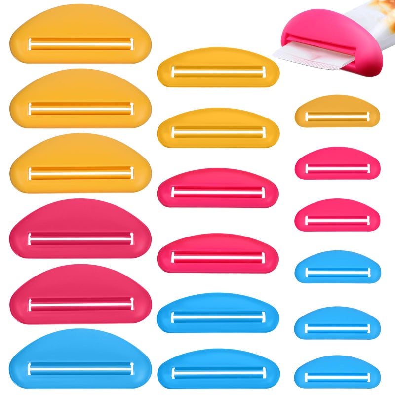 Multi Color 18Pcs Manual Toothpaste Tube Squeezer Set With Plastic Rollers - Image 2