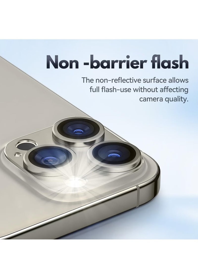 Raxoom (2 Pack) Camera Lens Protector for iPhone 16 Pro and iPhone 16 Pro Max – [Alloy Metal Camera Cover] + [Tempered Glass Screen Protector] (Desert Titanium) - Image 4
