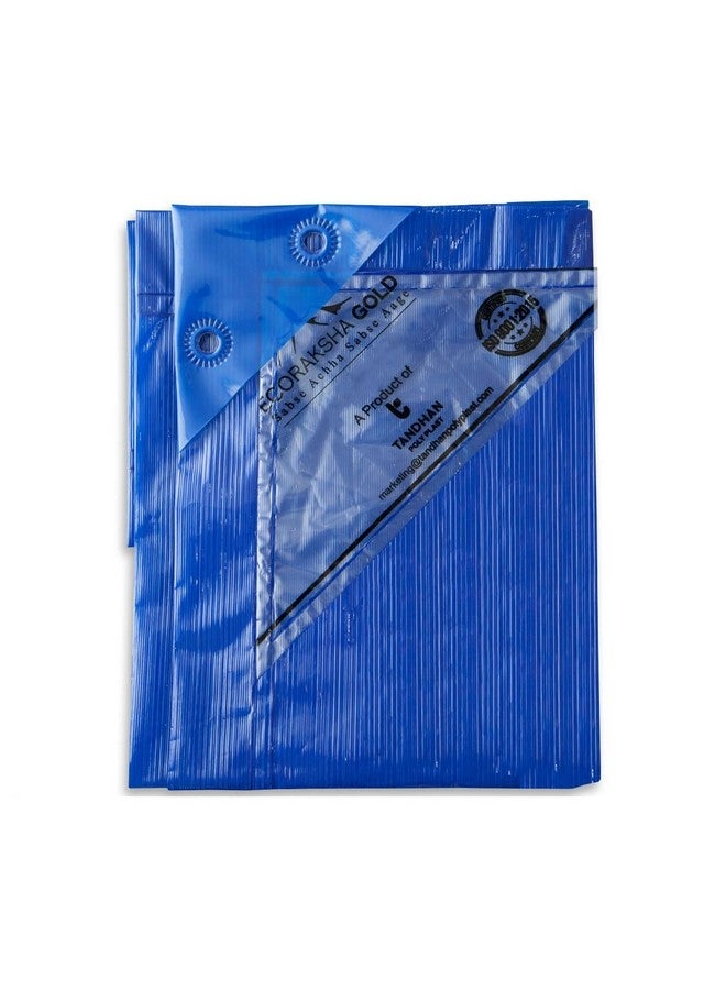 TANDHAN Ecoraksha Gold 9 x 9 ft 90 GSM Blue Premium Waterproof Tarpaulin is a UV-Resistant, rip-Stop Fabric That is Perfect for Outdoor shelter, roof Cover, Garden Shade, Camping in All Types of Weather. - Image 1