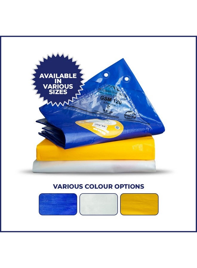 TANDHAN Ecoraksha Gold 9 x 9 ft 90 GSM Blue Premium Waterproof Tarpaulin is a UV-Resistant, rip-Stop Fabric That is Perfect for Outdoor shelter, roof Cover, Garden Shade, Camping in All Types of Weather. - Image 2