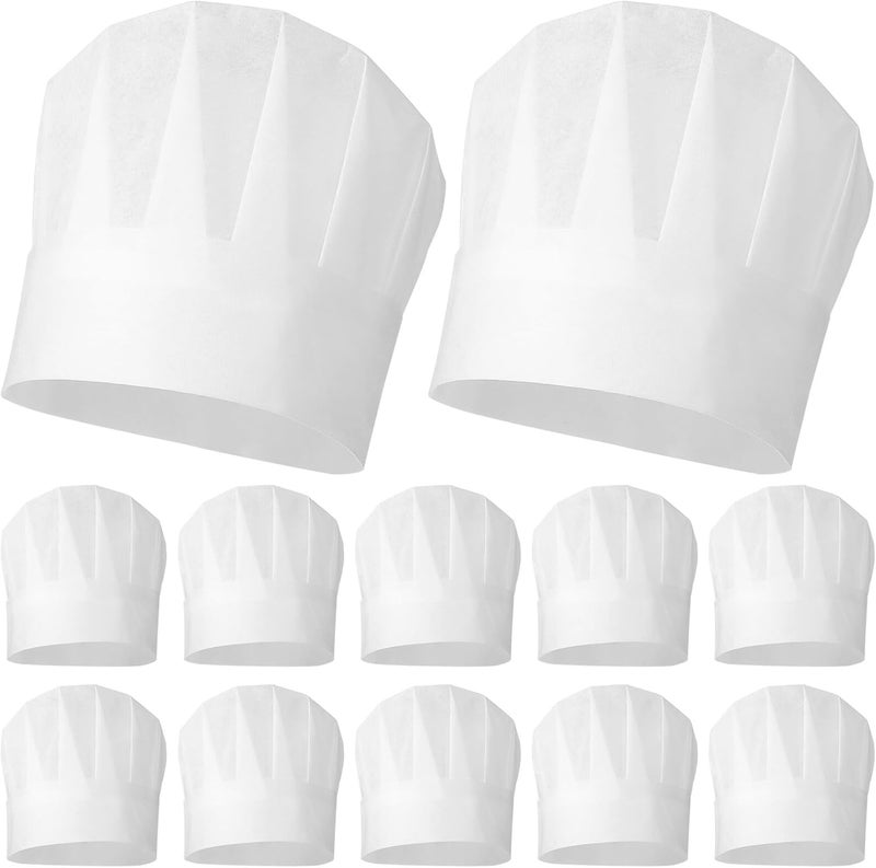 20pcs Chef Hats Disposable Paper Chef Caps for Boys, Sweat-Wicking Small White Cooking Hats for Home and School Baking Activities - Image 1