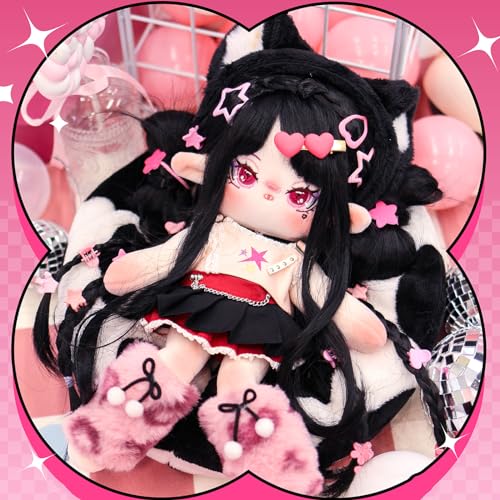 CALEMBOU Plush Doll, 30 cm Cotton Doll with Skeleton, Soft Anime Plush Dress Up Dolls, Kawaii Stuffed Toys Gift Come with Clothes - Image 4