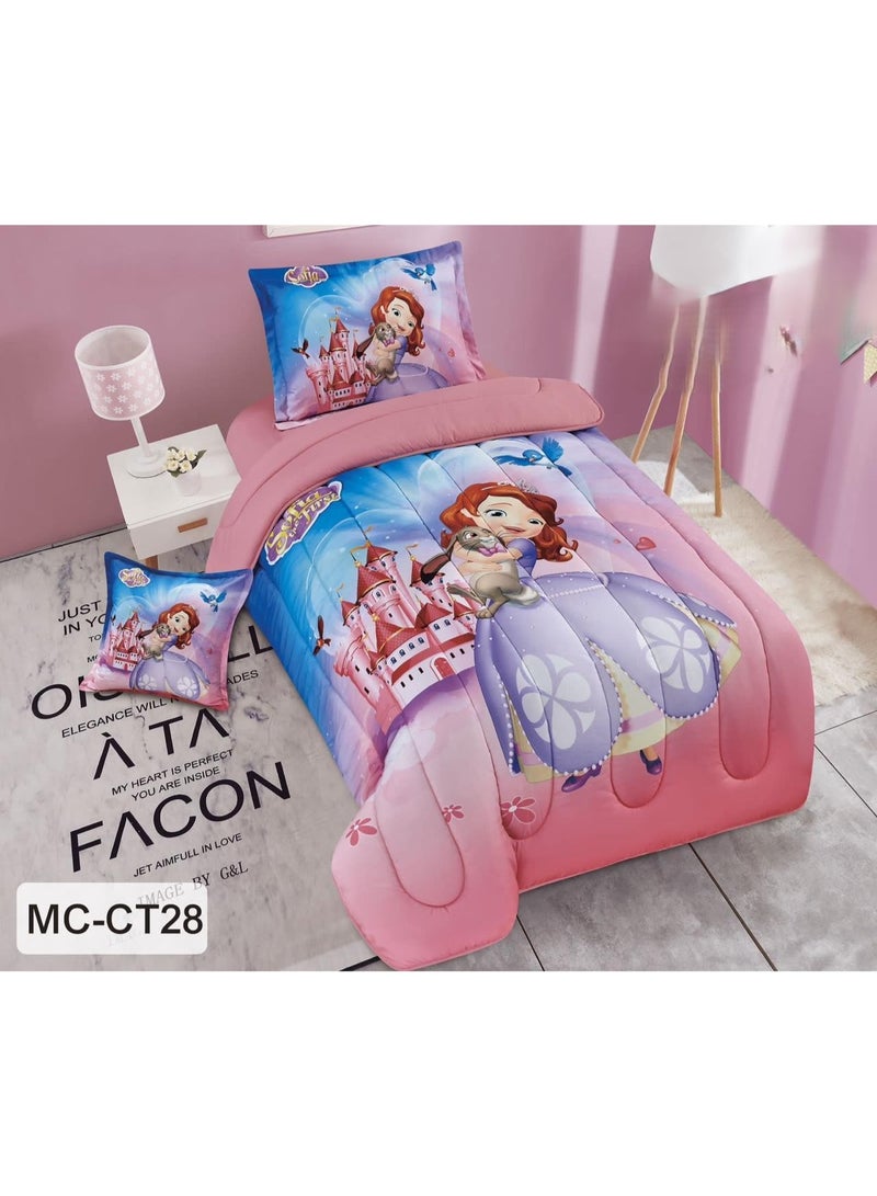 Greneric Reversible Cartoons Printed4-Piece Comforter Set - Image 1