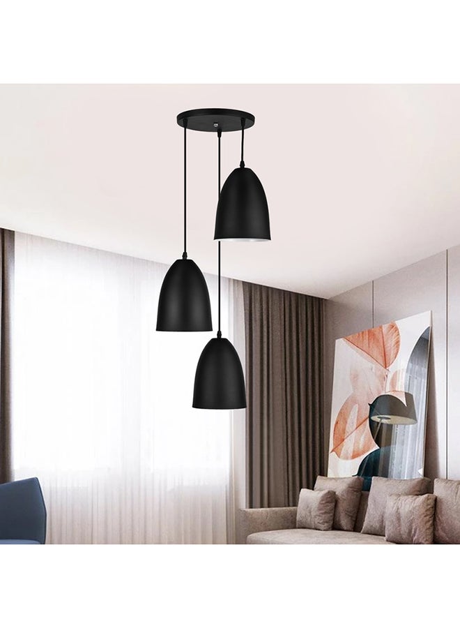 الروضة للإضاءة نجفة شوت 3 لمبة | حديث ديكور LED E27 معلقة مصباح سقف اضاءة داخلية مصباح معلق دلاية سقف مودرن نجفة | مناسبة لأي غرفة | | اللون: أسود | المقاس: 70x30 سم