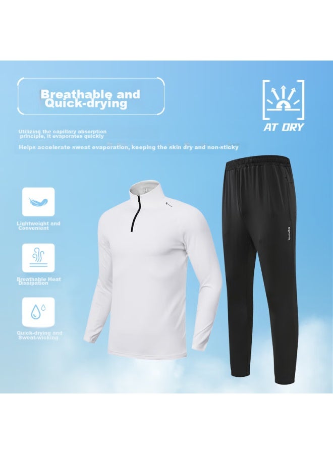 Buruite Fitness Wear For Men, Running Sportswear Set, Badminton Outfit, Basketball Quick-dry Clothes, High-elasticity Training Morning Jogging Suit, Cycling Apparel