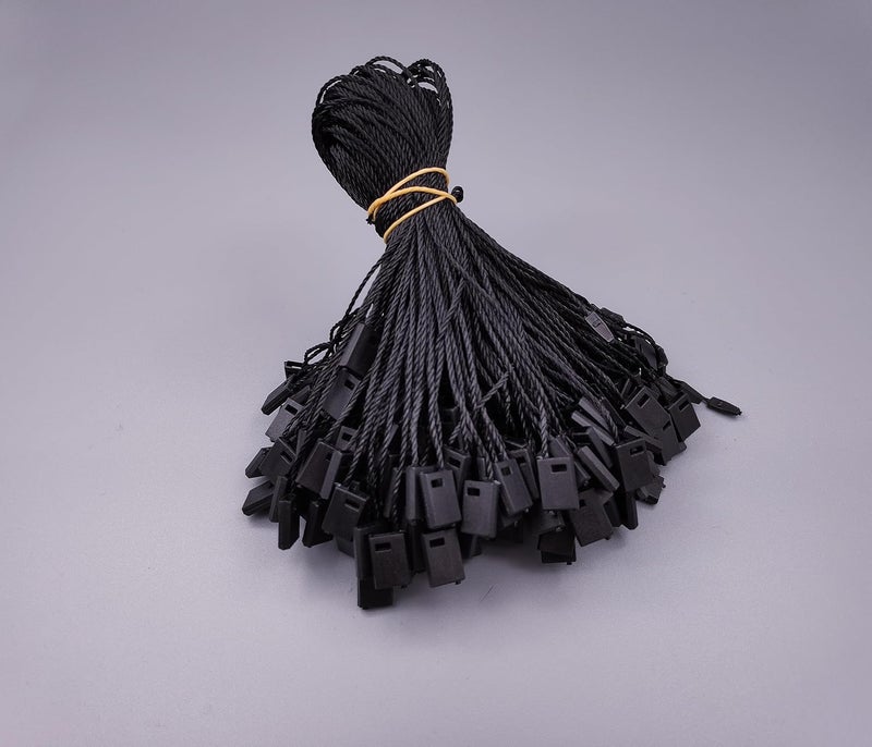 Red Dot Gift® 1000 Pcs Tag Strings, 7 Inch Black Nylon Snap Lock Pin Loop Plastic Tag Fastener Hook Ties - Image 1