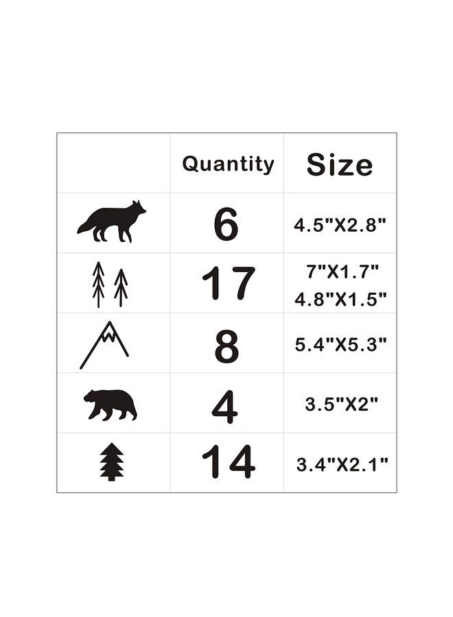 Yyart Woodland Animals, Trees and Mountains Wall Decals, Vinyl Stickers for Bedroom, Living Room, School, Nursery Wall Decals, Room Decor A44 (White) - Image 4