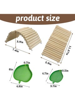 Hamiledyi Hamiledyi 11.37 x 5.9 inch Reptile Hideout, Bearded Dragon Bendy Bridge, Climbing Ladder Wooden Hermit Climb Toys, Hide Cave Habitat Decor for Lizards Gecko Spiders Snakes Tortoise  - Image 2
