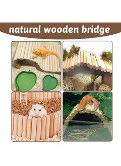 Hamiledyi Hamiledyi 11.37 x 5.9 inch Reptile Hideout, Bearded Dragon Bendy Bridge, Climbing Ladder Wooden Hermit Climb Toys, Hide Cave Habitat Decor for Lizards Gecko Spiders Snakes Tortoise  - Image 4