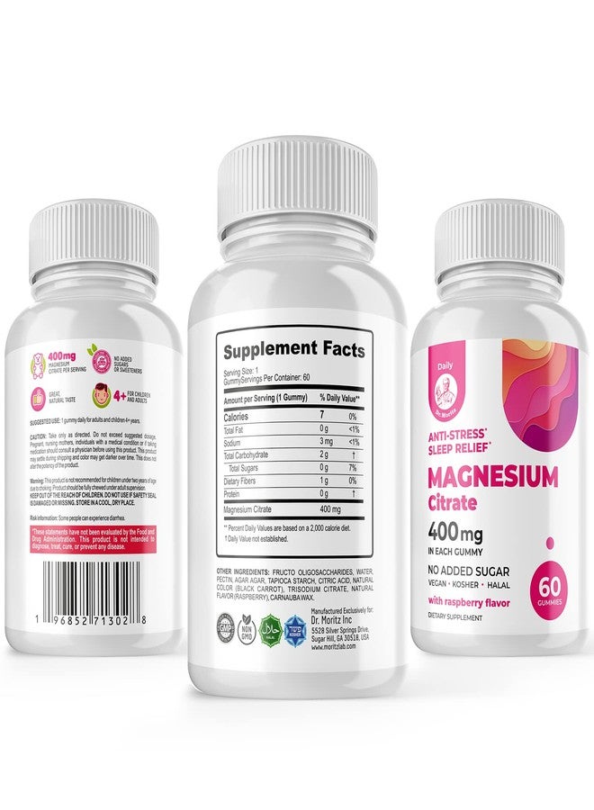 DR. MORITZ Magnesium Citrate Gummies Sugar-Free - Calm Magnesium Gummies Supplement for Children, Sugar -Supports Cardiovascular Health -Free Chews for Kids & Adults (60 Count) - Image 2