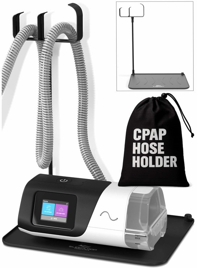 RawRock CPAP Protector Mat & CPAP Hose Holder – Bedside Organizer with CPAP Hook for CPAP Mask & Tubing, Keeps CPAP Supplies Neat and Tidy All Night (T-Style Hook) - Image 1