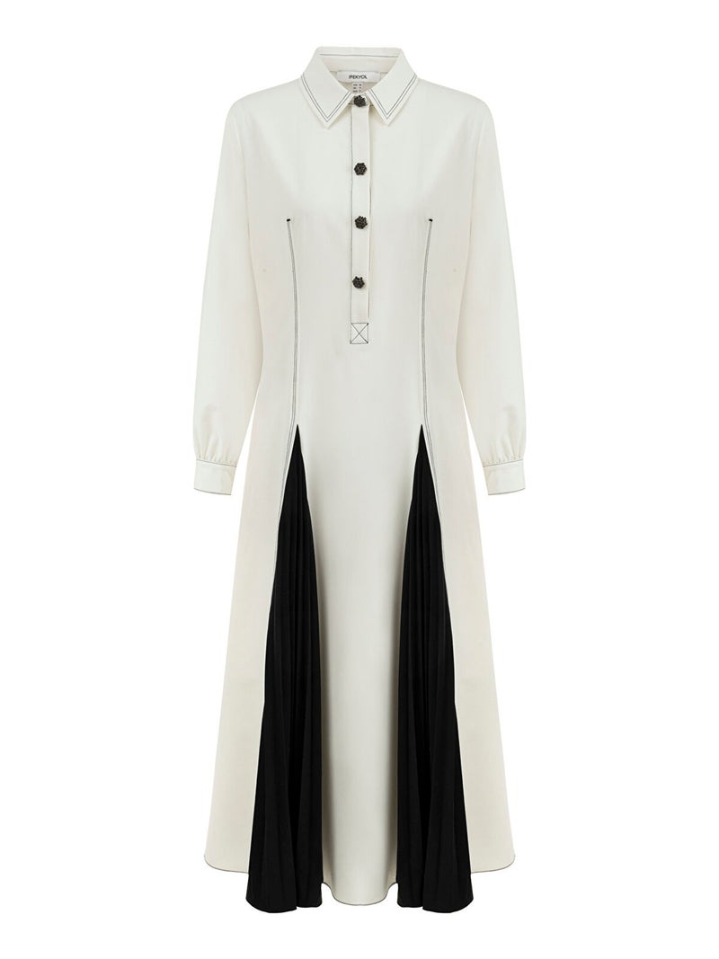 Pleated Color Block Dress