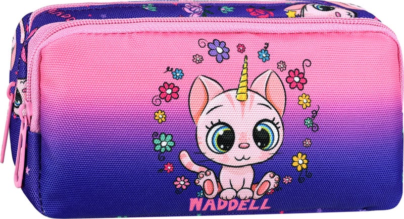 Niss Store Waddell Licensed Purple Cat Double Compartment Pencil Case - Image 2
