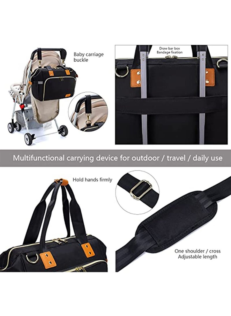 GT-Wheel Diaper Mummy Bag Tote with Bottle Case and Changing Pad, Dikaslon Large Travel Diaper Tote for Mom and Dad, Multifunction Baby Bag for Boys and Girls - Image 2