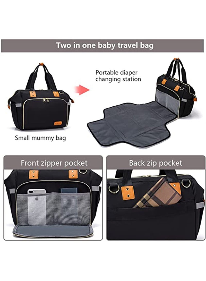 GT-Wheel Diaper Mummy Bag Tote with Bottle Case and Changing Pad, Dikaslon Large Travel Diaper Tote for Mom and Dad, Multifunction Baby Bag for Boys and Girls - Image 4