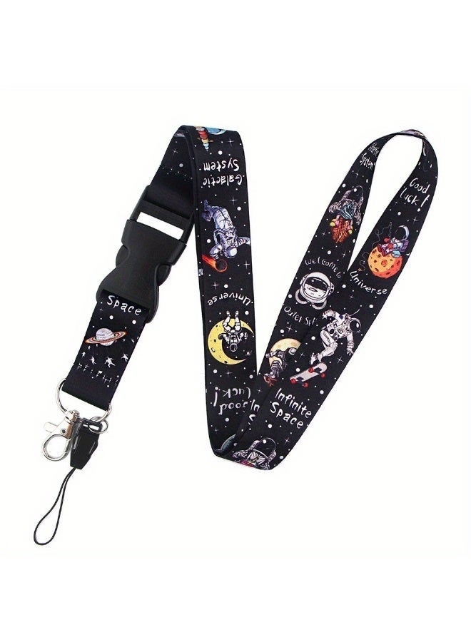 FLOVAZO 4 Pcs Space Starry Sky Neck Lanyards Detachable Key ID Badge Holder with Release Buckle, Stylish Accessory for Teachers Teens - Image 4