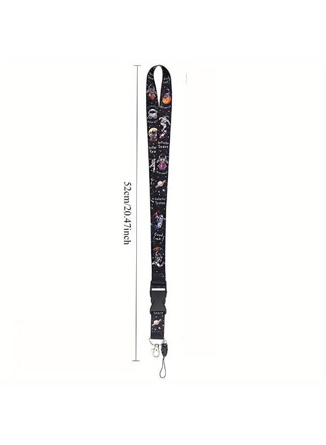 FLOVAZO 4 Pcs Space Starry Sky Neck Lanyards Detachable Key ID Badge Holder with Release Buckle, Stylish Accessory for Teachers Teens - Image 5